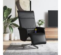 WHOPBXGAD Massage Chair Recliner with Footrest, 360 Swivel Black PU Leather Office Gaming Chair, 6-Point Vibration Massage, Adjustable Backrest for Living Room Home Theater Relaxation