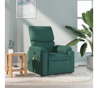 WHOPBXGAD Massage Recliner Chair with Vibration, Manual Recline to 135 Degrees, 6 Point Massage, Dark Green Fabric Upholstery, Comfortable for Living Room and Bedroom Relaxation