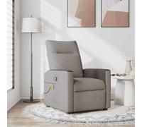 WHOPBXGAD Massage Recliner Chair with Vibration, Manual Recline to 135 Degrees, 6 Point Massage, Taupe Fabric Upholstery, Comfortable for Living Room and Bedroom Relaxation, Supports Up to 110kg