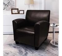 WHOPBXGAD Modern Accent Chair, Faux Leather Lounge Chair for Living Room, Office, Bedroom, Dark Brown Recliner with Sturdy Frame, Comfortable and Durable Home Decor Seating Furniture