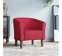 WHOPBXGAD Modern Cabriolet Armchair, Bordeaux Red Fabric Accent Chair for Living Room Bedroom Office, Comfortable Padded Lounge Chair with Sturdy Wood Frame, Max Load 110kg