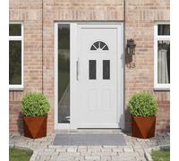 WHOPBXGAD Modern Rustic Steel Planter Box 2 Pack 40x40x40cm Outdoor Garden Patio Decor Rectangular Plant Pot Container for Flowers Herbs Succulents