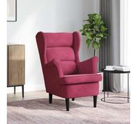 WHOPBXGAD Modern Velvet Accent Chair, Bordeaux Red Upholstered Lounge Chair with High Back for Living Room & Bedroom, Comfortable Padded Armchair, Sturdy Plywood Frame, Max Load 110kg