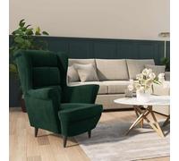 WHOPBXGAD Modern Velvet Accent Chair, Dark Green Upholstered Lounge Chair with Padded Seat and Back, Sturdy Plywood Frame for Living Room, Bedroom, Office, Max Load 110kg, Assembly Required