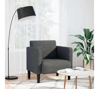 WHOPBXGAD Modern Velvet Accent Chair, Grey Ribbed Fabric Single Sofa with Arms for Living Room Bedroom, Comfortable Lounge Chair with Sturdy Frame and Soft Cushion, 54 cm Seat Width, Max Load 110 kg