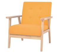WHOPBXGAD Modern Yellow Fabric Accent Chair, Comfortable Living Room Armchair with Solid Wood Frame for Reading, TV Watching, Easy Assembly, Soft Polyester Upholstery, Max Load 110kg, 64.5x67x73.5cm