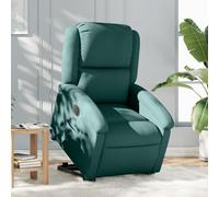 WHOPBXGAD Power Lift Recliner Chair for Elderly, Electric with Massage and Heat, Power Lift for Living Room, Dark Green Fabric Recliner with Remote Control, Easy Stand Up Chair