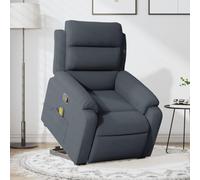 WHOPBXGAD Power Lift Recliner Chair with Massage for Elderly, 6-Point Vibration, Manual Recline to 135°, USB Powered, Grey Velvet Fabric, Supports 110kg, Easy Stand Assist Chair