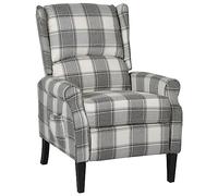 WHOPBXGAD Recliner Chair for Living Room, Adjustable Fabric Reclining with Ottoman, Grey White Modern Lounge Chair, Ergonomic Comfort for Reading and Relaxation, Easy Assembly