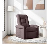 WHOPBXGAD Recliner Chair for Living Room, Manual Recliner Sofa with Pockets, 135 Degree Recline, Dark Brown Fabric Upholstery, Comfortable Lounge Chair for Bedroom, Max Load 110kg