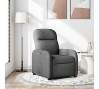 WHOPBXGAD Recliner Chair for Living Room, Manual Recliner with Footrest, 135 Degree Adjustable, Dark Grey Fabric, Comfortable Lounge Chair for Relaxation, Reading, and Napping, Max Load 110kg