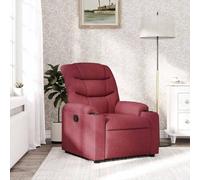 WHOPBXGAD Recliner Chair for Living Room, Manual Recliner with Footrest, Comfortable Fabric Lounge Chair, Bordeaux Red Reclining Armchair for Relaxation, Reading, and TV Watching, Max Load 110kg