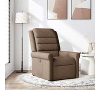 WHOPBXGAD Recliner Chair for Living Room, Manual Reclining Fabric Lounge Chair with Footrest, Brown Comfortable Recliner Sofa for Adults, Home Theater, Bedroom, Max Load 110kg, Easy Assembly