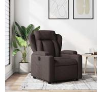 WHOPBXGAD Recliner Chair for Living Room, Manual Reclining Sofa with Cup Holders, Dark Brown Fabric Recliner with Thick Padding and Side Pocket, Comfortable Lounge Chair for Bedroom, Max Load 110kg