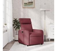 WHOPBXGAD Recliner Chair for Living Room, Manual Reclining Sofa with Footrest, 135 Degree Adjustable, Bordeaux Red Fabric Upholstery, Comfortable Lounge Chair for Bedroom, Home Office, Max Load 110kg