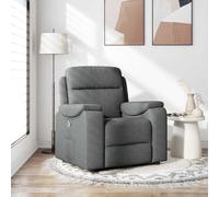 WHOPBXGAD Recliner Chair for Living Room, Manual Reclining Sofa with Footrest, 135 Degree Adjustable, Grey Fabric Lounge Chair, Comfortable Armchair for Bedroom, Home Office, Max Load 110kg