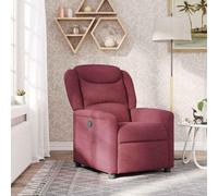 WHOPBXGAD Recliner Chair for Living Room, Manual Reclining Sofa with Footrest, Comfortable Fabric Lounge Chair, Bordeaux Red Recliner for Bedroom, Max Load 110kg