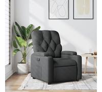 WHOPBXGAD Recliner Chair Grey Fabric Manual Reclining Living Room with Footrest, Cup Holders and Side Pocket, Comfortable Lounge Chair for Bedroom, Max Load 110kg