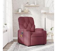 WHOPBXGAD Recliner Massage Chair with Vibration, 6 Point Massage, 135 Degree Manual Recline, USB Powered, Bordeaux Red Fabric, Comfortable for Living Room and Bedroom, Max Load 110kg