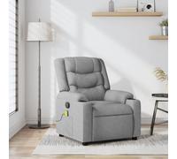WHOPBXGAD Recliner Massage Chair with Vibration, Manual Recline to 135 Degrees, 6-Point Massage, Grey Fabric, Comfortable Living Room Chair for Relaxation and Reading