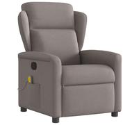 WHOPBXGAD Recliner Massage Chair with Vibration, Manual Recline to 135 Degrees, 6 Point Massage, Taupe Fabric Upholstery, Comfortable Living Room Bedroom Chair for Relaxation, Max Load 110kg