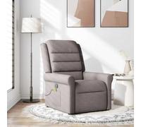 WHOPBXGAD Recliner Massage Chair with Vibration, Manual Recline to 135 Degrees, 6-Point Massage, Taupe Fabric Upholstery, Comfortable Home Office Relaxation Chair for Living Room, Max Load 110kg