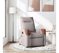 WHOPBXGAD Recliner Massage Chair with Vibration, Manual Recline to 135 Degrees, 6 Point Massage, Taupe Fabric Upholstery, Comfortable Living Room and Bedroom Relaxation Chair for Home Office