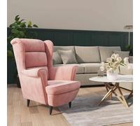 WHOPBXGAD Velvet Accent Chair Pink, Modern Upholstered Armchair with Solid Wood Frame for Living Room Bedroom, Comfortable Lounge Chair, Max Load 110kg, Easy Assembly, Soft Plush Fabric Rose Gold