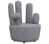 WHOPBXGAD Velvet Hand Shaped Chair, Grey Accent Chair for Living Room & Bedroom, Modern Unique Design, High Comfort Velvet Upholstery, Easy Assembly, Max Load 110kg, Gift for Teens Adults