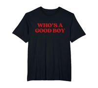 Who's A Good Boy Y2K Aesthetic Trendy T-Shirt, Homme Grandes Tailles, Noir, 3X Tall