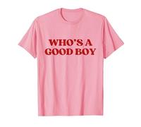 Who's A Good Boy Y2K Aesthetic Trendy T-Shirt, Homme, Rose, XXL