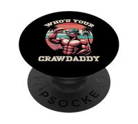 Whos Your CrawDaddy Crawfish Rétro Écrevisses Crawdad Dad Men PopSockets PopGrip Adhésif