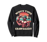 Whos Your CrawDaddy Crawfish Rétro Écrevisses Crawdad Dad Men Sweatshirt