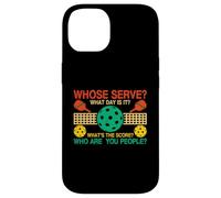 Whose Serve What The Score What Day is It Funny Pickleball Coque pour iPhone 14