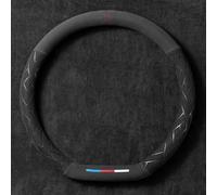 whpqjmt Daim Couvre Volant Voiture pour BMW X5 X5M E53 E70 F15 G05 F95,Protecteur de Volant,Antidérapant, Respirant, Fibre de Carbone, élastique