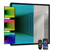 WHRAOY Lampe Tunnel Miroir Infini (30/50/70 Cm), Éclairage 3D Sensoriel, Lumière Changeante, avec Télécommande, Facile À Utiliser, pour Hôtel Et Appartement,30cm