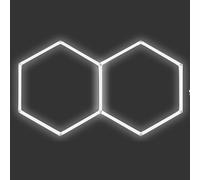 WHRAOY Plafonnier LED Hexagonal en Nid d'abeille (1 À 4 Trous) - Lumière Blanche, Éclairage Efficace - pour Garages, Stations De Lavage, Salles De Sport Et Espaces Commerciaux,2 Holes