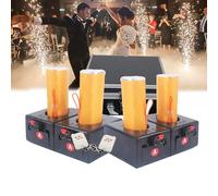 WHRAOY RéCepteur Pyrotechnique À Froid, Machine À Feux d'artifice À Fontaine D'éTincelles, Pyrotechnie À Distance sans Fil, 4 RéCepteurs+2 Télécommande, pour ScèNe De Mariage