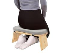 whsiodj Tabouret de méditation en bambou - Tabouret pliable avec coussin - Ergonomique - Pour méditation, yoga, zen - À la maison - Portable - Pliable - Gris