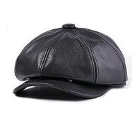 WHSPORT Casquette Plate de Style Gavroche à Chevrons pour Hommes 8 PièCes Baker Boy Caps Chapeau en Cuir Chapeau Gatsby Ivy Casquette Irlandaise pour Hommes et Femmes (Color : Black, Size : 57-58)