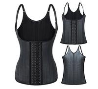 WHSPORT Femme Latex Gilet Taille Formateur Corset Corps Shaper Fitness Minceur Sauna Gilet de Sudation T-Shirt Thermique (Color : Black, Size : L)