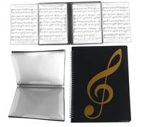 WhSunVo Classeur pour partitions de musique - 4 pages - Format A4 - Pour ranger des partitions de musique - Noir