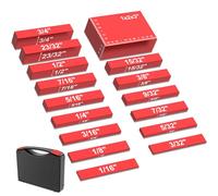 WhSunVo Lot de 15 blocs d'installation de 7,6 cm de haute précision avec marquages gravés en alliage d'aluminium pour le travail du bois, scie à table, clôture, barres pour charpentier (gules)