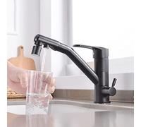 WHSY127 3-in-1 Kitchen Tap with Filtered Water Option for Home and Restaurant Use - Black Beautiful