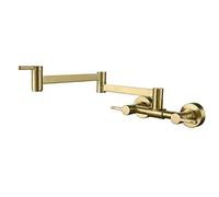 WHSY127 Black Brass Kitchen Faucet with Swing Arm Double Hole Mixer for Sinks and Kitchens Beautiful