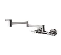 WHSY127 Black Brass Kitchen Faucet with Swing Arm Double Hole Mixer for Sinks and Kitchens Beautiful