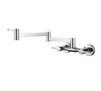 WHSY127 Black Brass Kitchen Faucet with Swing Arm Double Hole Mixer for Sinks and Kitchens Beautiful