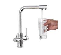 WHSY127 Brushed Nickel Filter Faucet Drinking Kitchen Tap Dual Handles Matte Black Beautiful