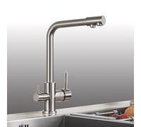 WHSY127 Brushed Nickel Filter Faucet Drinking Kitchen Tap Dual Handles Matte Black Beautiful