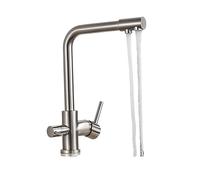 WHSY127 Brushed Nickel Filter Faucet Drinking Kitchen Tap Dual Handles Matte Black Beautiful